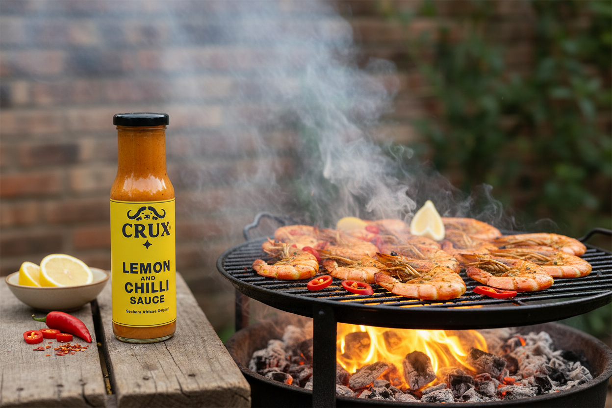 LEMON & CHILLI SAUCE with BBQ prawns